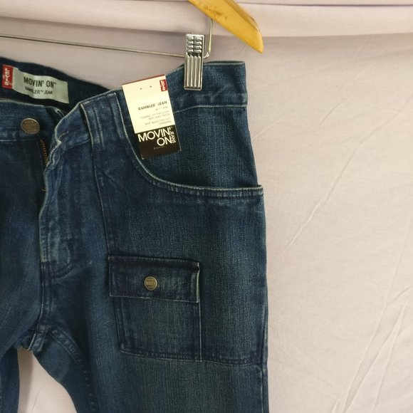 RaRe Levis Women Rambler Flared Bootcut Jeans w32 +MEASUREMENT Cargo snap Pocket - Picture 3 of 9